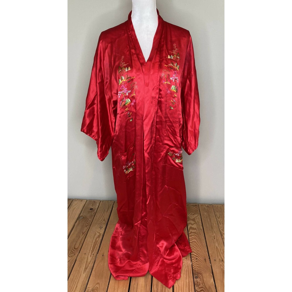 Vintage GOLDEN BEE Embroidered Chinese Kimono L